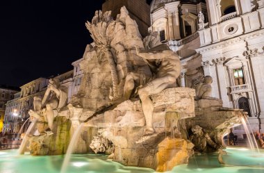 Fontana dei quattro fiumi, Roma, İtalya