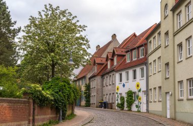 flensburg - Almanya ' nın kuzeyinde schleswig-holstein sokakta