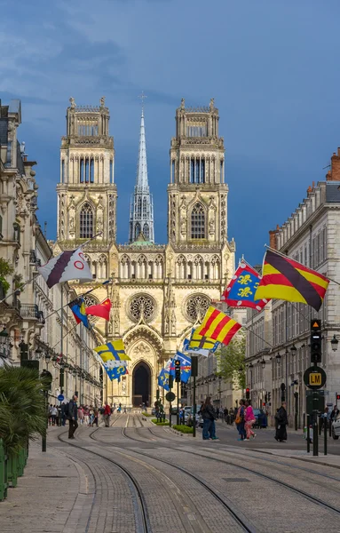 View of Orleans Cathedral from Jeanne d'Arc's street - France, C — Stock Photo, Image