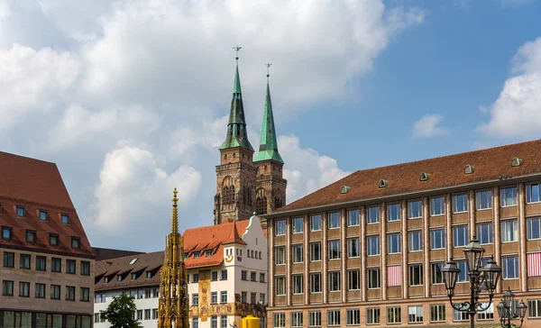 Hauptmarkt, a praça central de Nuremberga — Fotografia de Stock