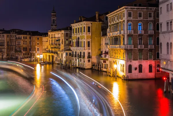 Venedik canal Grande gece görünümü — Stok fotoğraf