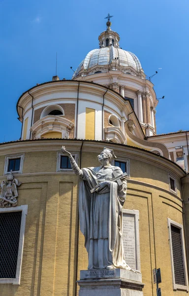 Statua di San Carlo e Basilica di Roma — Foto Stock