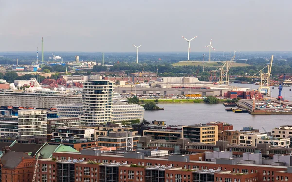 Flygfoto över Hamburg, Tyskland — Stockfoto