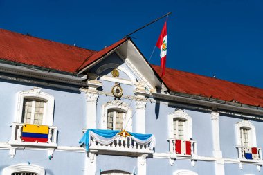 Peru 'da Puno' nun merkezindeki binalar