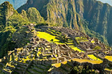 Machu Picchu, Peru, Güney Amerika 'da harabe.