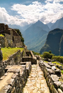 Machu Picchu, Peru, Güney Amerika 'da harabe.
