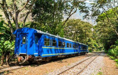 Peru 'daki Hidroelectrica istasyonunda Machu Picchu' ya giden tren.