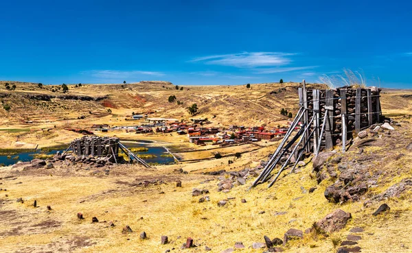 Sillustani, un cimitero pre-inca vicino a Puno in Perù — Foto Stock