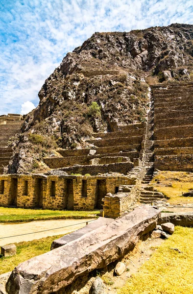Inca ruins at Ollantaytambo in Peru — Fotografia de Stock