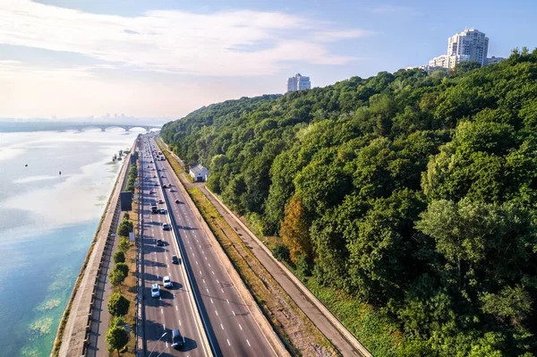 Αυτοκινητόδρομος Riverside στο Κίεβο, Ουκρανία — Φωτογραφία Αρχείου