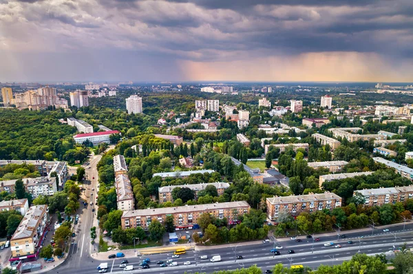 Aerial view of the Dorohozhychi district of Kiev, Ukraine — Stock Photo, Image