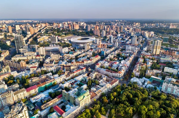 Kiev, Ukrayna'nın eski şehrin havadan görünümü — Stok fotoğraf