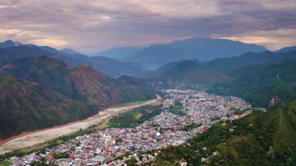 Flight above La Merced in Junin, Peru — Stock Video