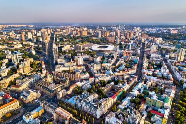 Kiev, Ukrayna'nın eski şehrin havadan görünümü