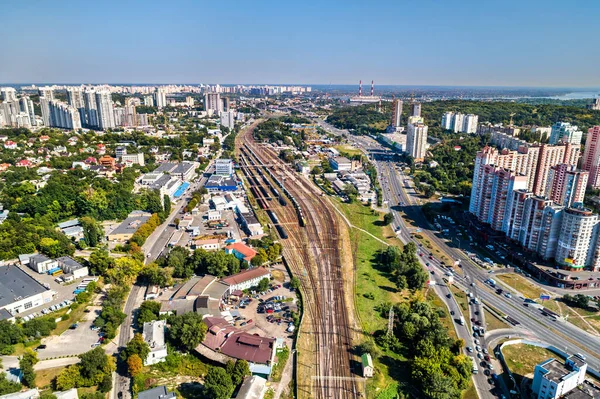 Železniční stanice Kyjev-Demiivskij v Kyjevě, Ukrajina — Stock fotografie