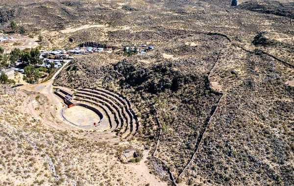 Pre-Incan amphitheatre at Chivay in Peru — Stock Photo, Image