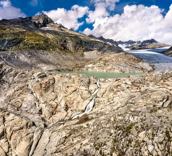 Rhonegletscher, Quelle der Rhone am Furkapass in der Schweiz — Stockfoto