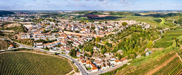 Aerial view of Obidos town in Portugal — Stock Photo, Image