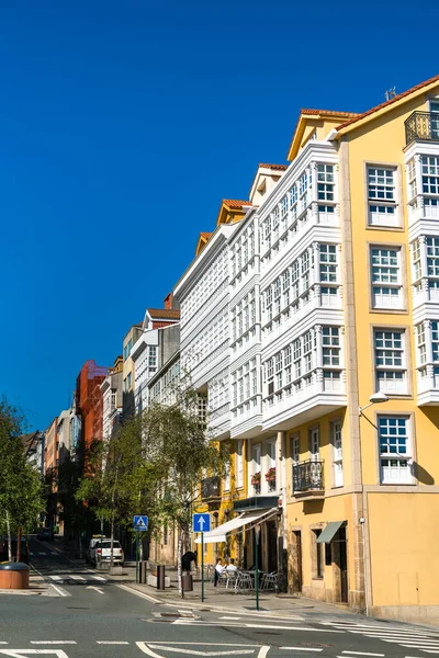 Traditional architecture in A Coruna, Spain — Stock Photo, Image