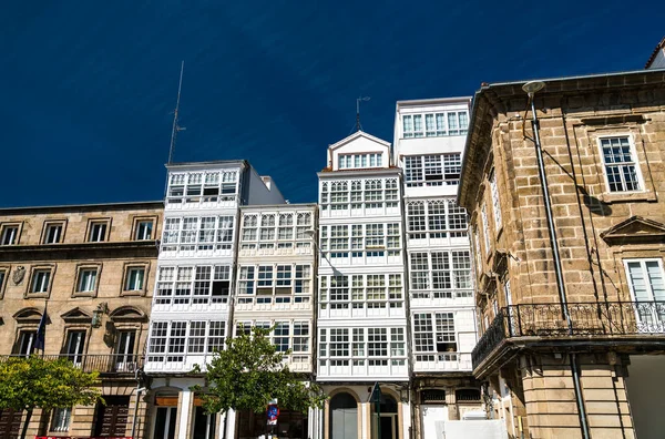 Architektura tradycyjna w Coruna, Hiszpania — Zdjęcie stockowe