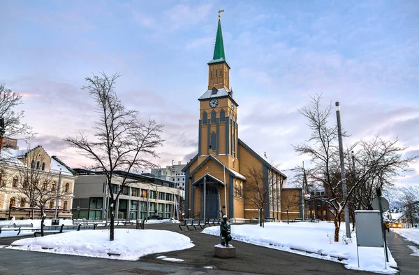 Tromsö Kathedrale Polarnorwegen Winter — Stockfoto