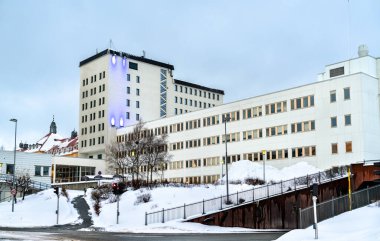 Troms İlçe Yönetimi Tromso, Kuzey Norveç 'te, kışın