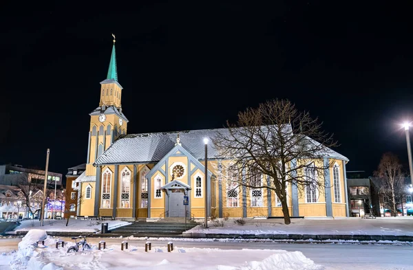 Katedra Tromso Polar Norwegia Zimą — Zdjęcie stockowe