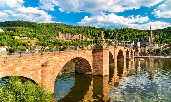 View Heidelberg Old Bridge Castle Baden Wurttemberg Germany — 图库照片