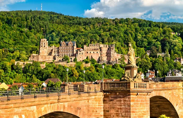 View Heidelberg Its Castle Old Bridge Baden Wurttemberg Germany — 스톡 사진