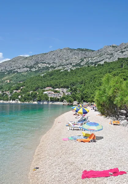 Beach of Brela, Makarska Riviera, Dalmatia, Croatia — стоковое фото