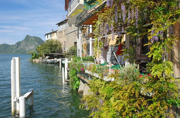 Gandria, озеро Lugano Тічіно (Швейцарія) — стокове фото