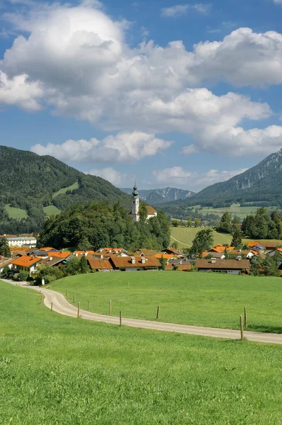 Dorp Ruhpolding Chiemgau Beieren Duitsland — Stockfoto