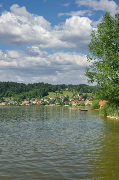 Χωριό Hopfen See Στη Λίμνη Hopfensee Βαυαρία Γερμανία — Φωτογραφία Αρχείου