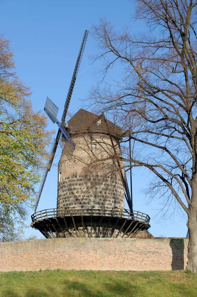 Windmill Town Wall Zons Close Neuss Dormagen Rhine River Germany — Fotografia de Stock