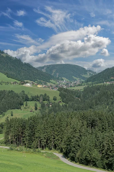 Wildschoenau Dalen Och Byn Oberau Tirol Österrike — Stockfoto