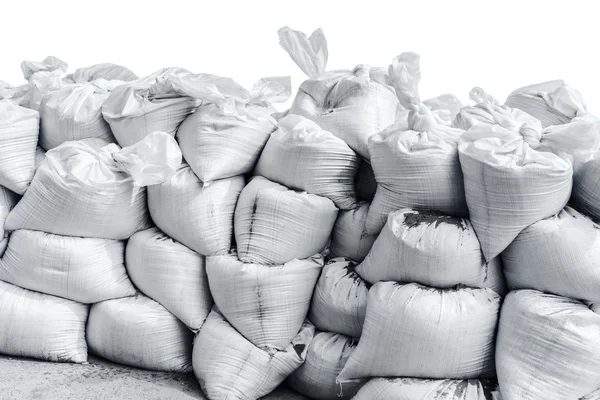 Wall made of white bags — Stock Photo, Image