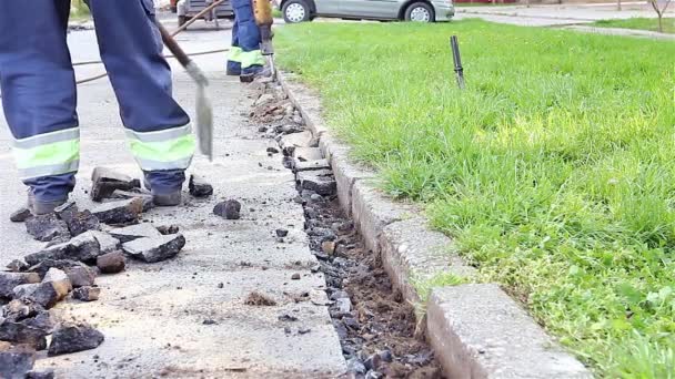 Obras en la carretera — Vídeo de stock