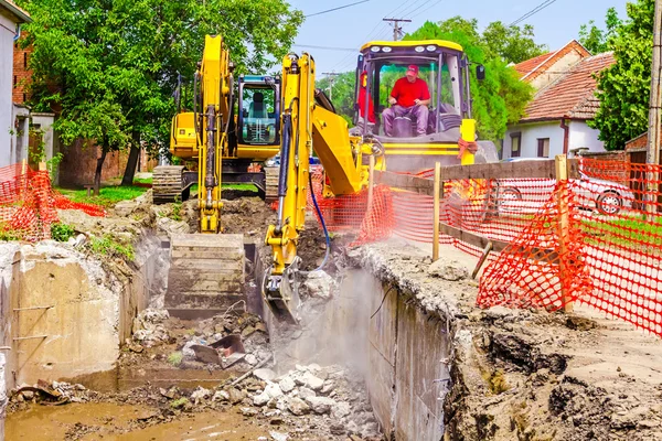 Jack hammer breaking, demolition — Stock Photo, Image