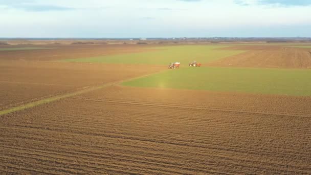 Dessus Vue Dessus Déplacement Poupée Orbite Sur Tracteur Comme Jette — Video