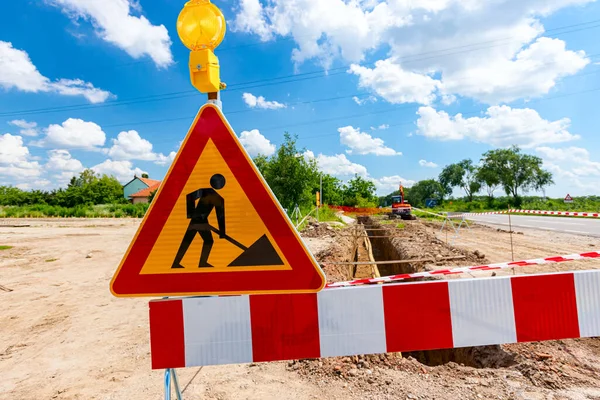 Sign Boundary Blink Light Signal Symbols Caution Construction Zone Area — Stock Photo, Image