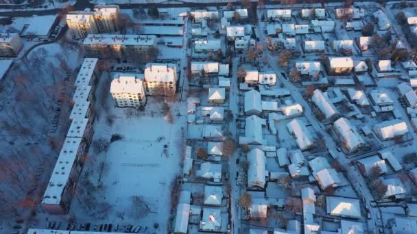 Vista Aerea Inclinazione Verso Alto Movimento Dolly Sugli Edifici Sui — Video Stock