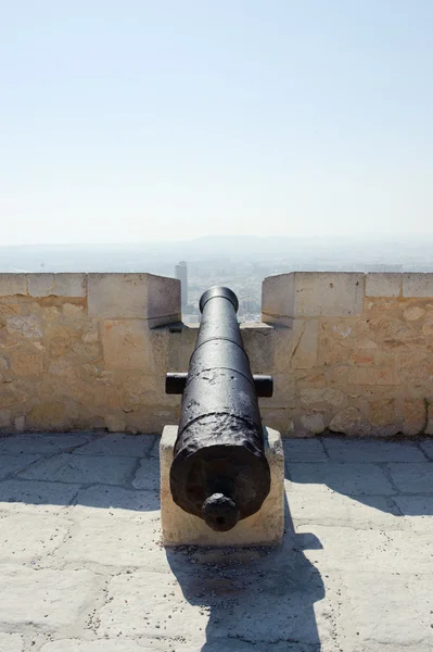 Stock image Medieval cannon in the Castle of Santa Barbara, Alicante Spain