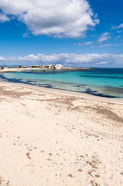 Els Pujols beach in Formentera island, Mediterranean sea, Spain — Stock Photo, Image