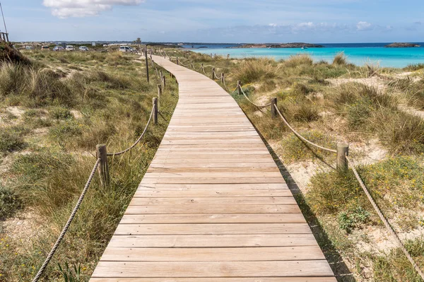 Camino a la playa de Illetes en Formentera Islas Baleares — Foto de Stock