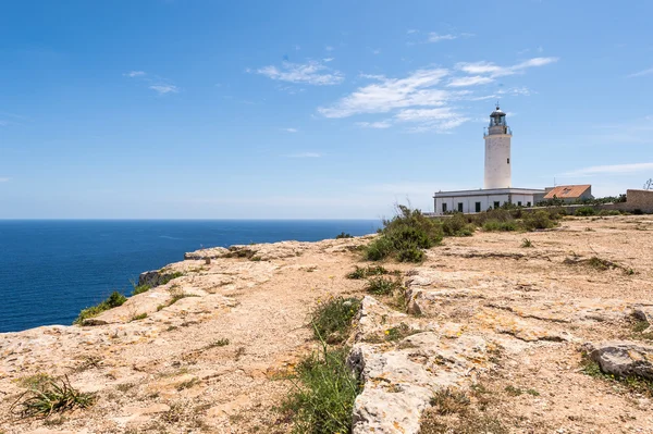 Formentera la mota latarnia Morze Śródziemne — Zdjęcie stockowe