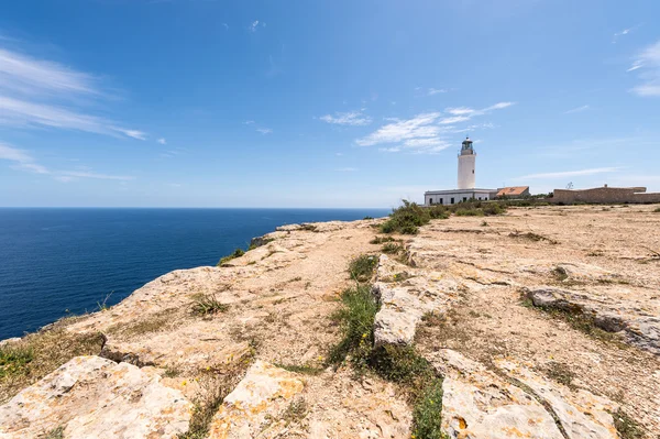 Formentera La Mota lighthouse mediterranean Sea — Stock Photo, Image