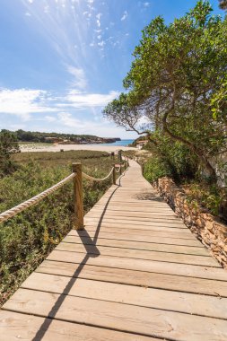 Beach way to Saona beach in Formentera Balearic islands clipart
