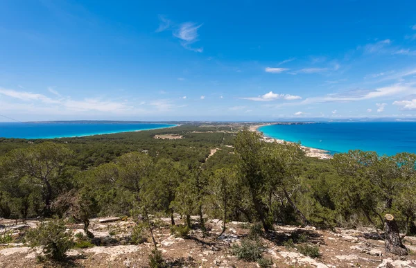 Aerial view Formentera island Ibiza horizon Spain Mediterranean — Stock Photo, Image