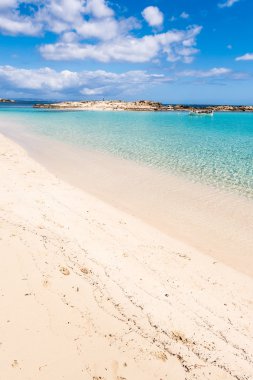 ELS pujols beach formentera island, Akdeniz, İspanya