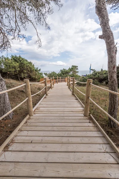 Caminho de praia para Salinas praia em Ibiza Ilhas Baleares — Fotografia de Stock
